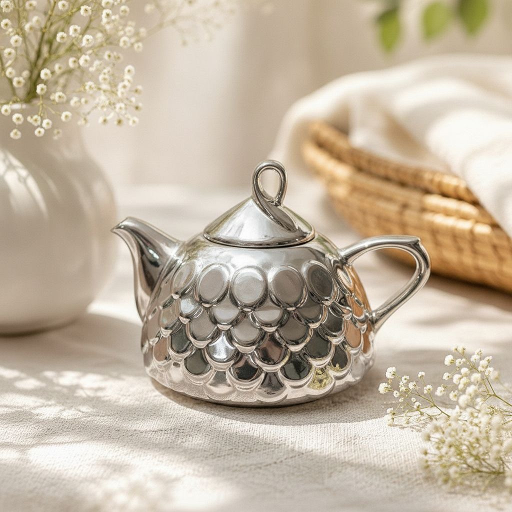 قوری چینی  درجه 1 مدل پولکی