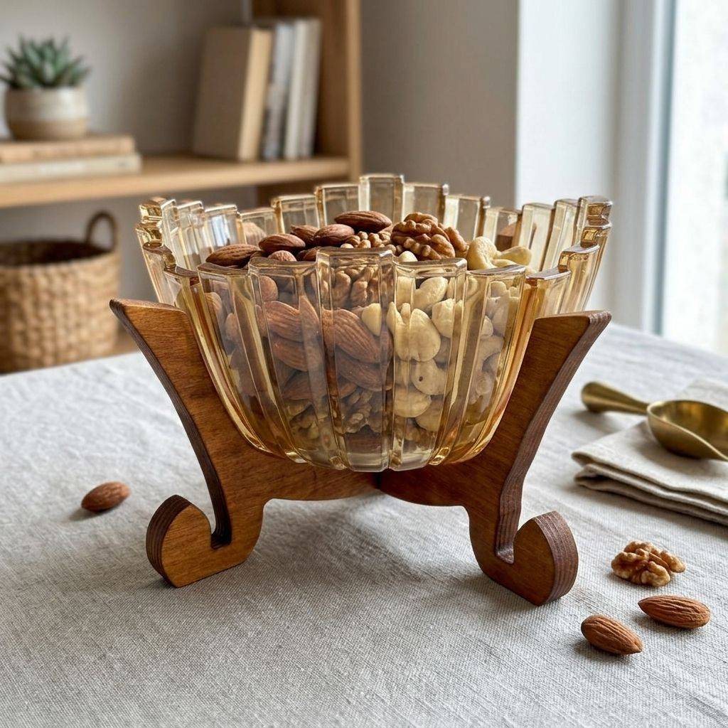 کاسه آجیل خوری برلین پایه چوب